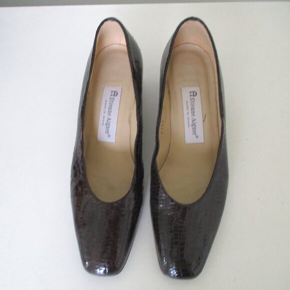Etienne Aigner Womens Brown Snake Patent Leather Loafer w/1.5" Block Heel - 8M - Picture 4 of 9